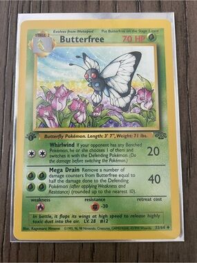 1999 Pokemon Jungle Butterfree #33 1st Edition